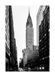 black and white photograph of the chrysler building in new york city