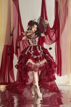 Rose Themed Outfit, Royalty Outfits, Gothic Wardrobe, Old Fashion Dresses, Kawaii Fashion Outfits, Fairytale Dress, Fashion Design Drawings, Fantasy Dress, Really Cute Outfits