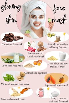 face mask for glowing skin homemade Face Pack For Acne, Face Pack At Home, Multani Mitti Face Pack, Chocolate Face Mask, Egg Mask, Turmeric Mask