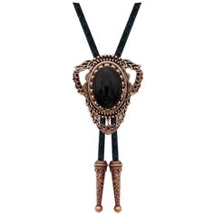 PRICES MAY VARY. Metal:Rose gold tone Zinc alloy,Handmade leather rope. Both leather rope length:51CM. Main product Size:5.0CM*4.5CM(1.77In*1.97In).Black stone size:2.5CM*1.8CM(0.98in*0.71in) Usage:Adjust the buckle on the back of the main product. Wear it with shirts, suits ,jacket and casual clothes. An ideal gift for Boyfriend,husband,father,grandfather,son and so on. Occasion:Suitable for a lot of daily wear.Also can be worn on father's day,halloween,christmas day, wedding,thanksgiving day,p Western Style Festival Bolo Tie, Western Goth, Black Western Bolo Tie With Adjustable Length, Western Style Adjustable Bolo Ties, Goth Bolo Tie, Cowboy Accessories, Western Bolo Tie, Tie Outfit, American Western