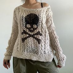 44144466329796|44144466395332|44144466428100 Harajuku Grunge, Autumn Knitwear, Skull Sweater, Pull Crochet, Retro Sweater, Skeleton Print, Cable Knit Jumper, Y2k Clothes, Retro Mode