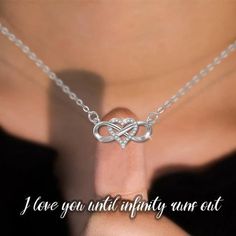 💝With a meaningful message card included, this sweet Necklace is a perfect gift to celebrate the forever love between Mother & Daughter.💕Give this to her and watch her heart melt! 🥰Limitless, eternal and becoming as one, there is no better symbol to represent the eternal love between Mother & Daughter.💕And it's not just about eternal love but also the infinite and limitless possibilities that love brings.🥰 To my dearest daughter👩❤️👧 I may not say it enough, but you are everything to me. I Cat Necklace Silver, Dear Daughter, Sweet Necklace, Pearl And Diamond Necklace, My Dearest, Infinite Love, Life Without You, Crystal Dangle Earrings, Meaningful Jewelry