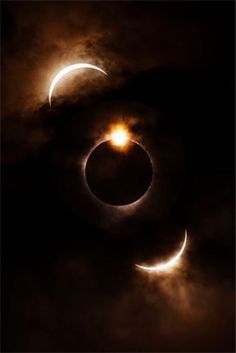 two eclipses in the sky during a solar eclipse