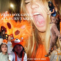 a collage of photos with the words zero fox given all fury taken on them