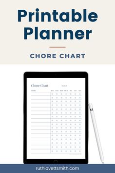 a tablet with the text printable planner on it