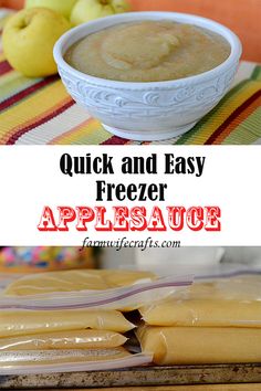 quick and easy freezer appetizer with applesauce in the background, on a table