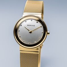 Classic, puristic, and yet exciting. Perfect style combined with contemporary minimalism. Inspired by Danish design, the CLASSIC COLLECTION represents a unique timepiece, perfectly highlighting your daily style.  The polished gold colored stainless steel case, made of pure, high quality, medical-grade stainless steel (316L), in combination with the modern gold colored milanese strap, provides the classic BERING look. The fine workmanship of the milanese strap gives the watch a refined, almost no