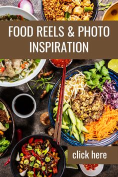 food reels and photo inspirations with chopsticks on the table top