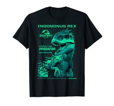 PRICES MAY VARY. Officially Licensed Jurassic World Tee Shirt 15JWOR375 Lightweight, Classic fit, Double-needle sleeve and bottom hem Dino Tshirt, Jurassic World Indominus Rex, Indominus Rex, Gildan Sweatshirts, Laid Back Style, Jurassic World, Graphic Shirts, Custom Fit, Branded T Shirts