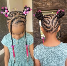 2 Ponytail Hairstyles For Kids, Hair Styles For Little Kids, Summer Braid Styles, Kids Fulani Braids, Back To School Hairstyles For Kids, Kids Hairstyles Braids, Easy Kids Hairstyles, Braided Hair Styles For Kids, Kids Cornrow Hairstyles