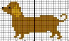 a cross stitch pattern with an image of a dog on it's back side