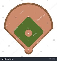 an overhead view of a baseball field with the base and ball on it's side