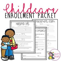 the children's enrollemment packet is shown with an image of a child holding