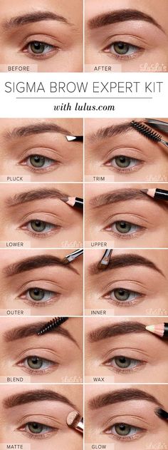 Brow Shaping Tutorials - Brow Expert Kit Eyebrow Tutorial - Awesome Makeup Tips for How To Get Beautiful Arches, Amazing Eye Looks and Perfect Eyebrows - Make Up Products and Beauty Tricks for All Different Hair Colors along with Guides for Different Eyeshadows - thegoddess.com/brow-shaping-tutorials Cara Delevingne Eyebrows, Brow Shaping Tutorial, Make Up Mata, Sparse Eyebrows, Makeup Tip