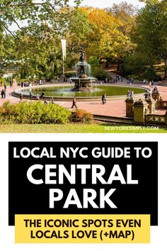 the central park in new york city with text overlaying it