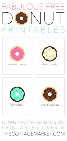 the printable donuts are all different colors and sizes, but one is white