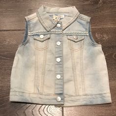 Nwt- Jessica Simpson Baby Jean Vest. Soft Denim Bundle And Save! Size 24 Months Approx 13” Long Button Up Closure Baby Jeans, Jean Vest, Kids Jacket, Jessica Simpson, Button Up, Jackets & Coats, Blue, Color