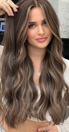 Ash Coffee Brown Hair, Cool Toned Sandy Brown Hair, Cool Tone Brown Highlights, Chocolate Ash Brown Hair, Ash Brown With Highlights, Chestnut Brown Balayage, Ash Brown Hair With Highlights, Medium Ash Brown Hair, Brown Hair Colours