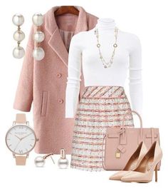 Spring chic Pink Winter Coat, Pinterest Fashion, A Skirt, Business Outfits, Mode Inspiration, Work Fashion, Fashion Fashion