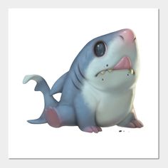 a toy shark sitting on the ground with it's mouth open and tongue out