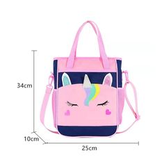 Adorable backpack with happy unicorn eyes and silver horn. Side pockets perfect for hauling water bottles and accessories. Large front pocket with rainbow and hearts + main enclosure with double zippers. Reinforced top loop for carrying and hanging. Extra thick lined adjustable shoulder straps for comfort and easy hauling. Matching lunch box and pencil bag. Three piece set. Large capacity backpack: 16.15” x 12.2” x 7.5” Lunch bag: 13.5" x 9.8" x 4" Available in three color options: Navy blue bac Pencil Case Pattern, Unicorn Eyes, Happy Unicorn, Unicorn Backpack, Backpack Lunch Bag, Girl Rainbow, School Bags For Girls, Cute Backpacks, Student Backpacks