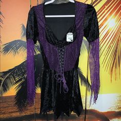 Shirley Of Hollywood Witch Lingerie Dress Size Sm/Md. Size S/M. 100% Polyester. Purple And Black Velvet. Tie String In Front. One Piece, Just The Dress. No Linear, Only Velvet Lingerie Dress. Great Lingerie Or Dress Size S/M. Purchased From Ambiance, Never Really Wore... Velvet Lingerie, Shirley Of Hollywood, Hollywood Dress, Velvet Tie, Gothic Clothes, Lingerie Dress, Purple And Black, Black Velvet, The Dress