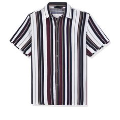 Made from lightweight fabric, this shirt is comfortable to wear and will keep you cool in the summer. The classic-fit shirt tapers throughout the body and hem for a casual look. You can pair it with pants, jeans, or shorts to complete your casual look. Add a stylish outfit option to your everyday wardrobe with this unique striped short-sleeved shirt. Vertical Striped Shirt, Color Block Shirts, Beach Color, Summer Stripes, Stylish Outfit, Striped Short, Slim Fit Shorts, Slim Fit Men, Everyday Wardrobe