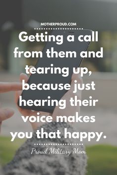 someone holding their cell phone with the caption getting a call from them and tearing up, because just having their voice makes you that happy