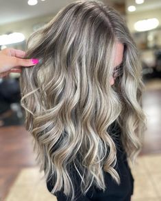 Basic Ash Blonde Balayage Hairstyle Blonding Specialist, Dirty Blonde Hair Ideas, Blended Blonde, Root Melt, Dark Blonde Hair Color, Ash Blonde Balayage, Brunette Hair With Highlights