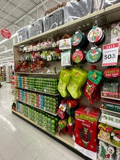 a store filled with lots of christmas items