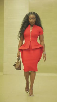 Anne Red Dress – Yvenasha Shop Elegant Red Peplum Dress, Calm And Peace, Church Lady Hats, Dress Suits For Men, Classy Work Outfits, Dress Suits, African Dress, Work Outfits, Mens Suits