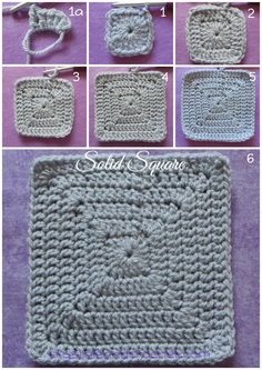 the steps to crochet a square in granny's yarn