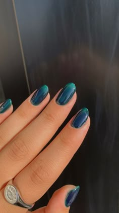 Summer Nails 2024 Aesthetic, Mediterranean Inspired Nails, Dark Summer Nails, Blue Gel Nails, Nagel Tips, Blue Gel, Smink Inspiration, Simple Gel Nails, Casual Nails