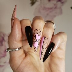 Heart Nails Pink, Nude Press On Nails, Nails Heart, Nails Luxury, Polka Dot Nails, Pink Nail Art, Dots Nails