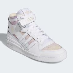 Sun Rays And A Warm Breeze. Keep Summer Alive All Year Round With These Adidas Forum Shoes. Soft Splashes Of Color Light Up Your Look, No Matter What The Weather Is Up To. The Mid Top Stance And Coated Leather Look Good With Everything From Short Shorts To Sweats. Brand New In Box. Price Is Firm. Adidas High-top Sneakers For Spring, White High-top Sneakers With Cushioned Footbed For Spring, Spring White High-top Sneakers With Cushioned Footbed, White Cushioned High-top Sneakers For Spring, Adidas Forum Shoes, Adidas Forum Mid, Adidas Superstar Pink, Adidas Superstar Women, Adidas Falcon