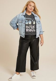 Plus Size Raised On 80s Rock And Roll Relaxed Fit Graphic Tee | maurices