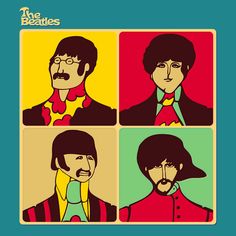 the beatles poster with four different colors