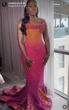 Pink African Wedding Dress, Pink Kente Styles For Engagement Ghana, Ghana Wedding Dress Traditional, Nigerian Weddings Dress, African Kente Styles Ghana, Traditional Congolese Wedding Dress, Kente Cake, Kente Bridesmaid Dresses, Ghanian Wedding Dress