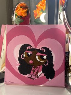 Afro Painting, Easy Disney Drawings, Kids Canvas Art, Painting Aesthetic, Powerpuff Girl, Portraiture Drawing, Power Puff