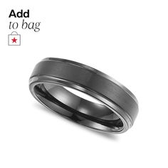 a men's wedding band that has been made to look like it is in black ceramic