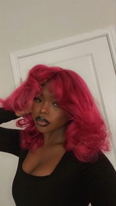 Hot Pink Natural Hair, Hot Pink Hair Aesthetic, Aniya Core, Hair References, Hair Colorful, Hot Pink Hair, Hair Twist, Twist Styles