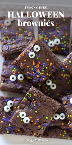 halloween brownies with googly eyes and sprinkles