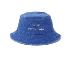 Custom embroidered bucket hats are a trendy and practical way to promote your brand or express your personal style. Create a one-of-a-kind design for your team or business with a range of colors and options. The Premium Bucket Hat is a soft, unconstructed cap featuring a clean look and snug fit, perfect for daily wear. Made of 100% cotton. All of our customizations are done with embroidery using a commercial embroidery machine and a needle and thread. Embroidery is unable to produce shading/gradient effects. If you have any questions about this, please feel free to ask! Unique gifts for any occasion such as Mother's Day, Father's Day, Birthday gifts, Bachelor parties, family gatherings, camping trips and more. Not only can we customize the text, but also the logo. customize the exclusive h Wedding Bucket, Bob Chapeau, Custom Bucket Hats, Commercial Embroidery Machine, Bucket Hat Summer, Embroidered Bucket Hat, Gift For Wedding, Hat Custom, Hat Summer