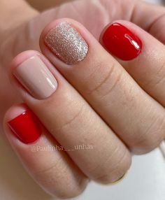 Gigi Nails, Elegant Touch Nails, Red Gel Nails, Short Gel Nails, Cute Gel Nails, Shellac Nails, Nails Desing, Dipped Nails