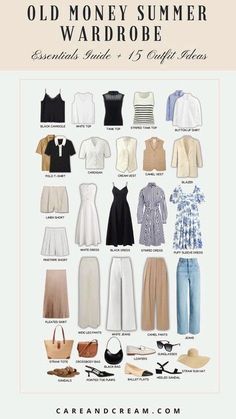 Old Money Capsule Wardrobe, Summer Wardrobe Essentials, Summer Capsule Wardrobe, Cute Everyday Outfits, Classy Women