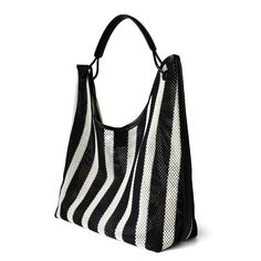 Free U.S. shipping. Style: Kintting , color:Black, suite for season：Spring, Summer, Autumn, Winter ，Anniversary, Going out, Hanging out, Travel, Material Cotton, Black and White Stripe Knit Shoulder Tote Summer Bags Spring Beach Black Shoulder Bag, Modern Crochet Bag For Summer, Black Woven Shoulder Bag For Spring, Black Hobo Bag For Everyday Spring Use, Chic Black Shoulder Bag For Summer, Trendy Black Woven Shoulder Bag, Black Spring Hobo Shoulder Bag, Everyday Black Woven Hobo Bag, Black Shoulder Hobo Bag For Spring