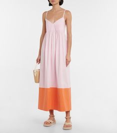 Lee Mathews - Exclusive to Mytheresa – Casey cotton maxi dress | Mytheresa Lee Mathews, Cotton Maxi Dress, Pleated Bodice, Cotton Maxi, Maxi Dress Cotton, Pink Maxi Dress, Empire Waist, Cotton Poplin, Design Shop