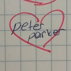 a piece of paper with the words pees parve written on it in red ink