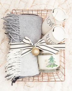 holiday gift basket ideas with text overlay