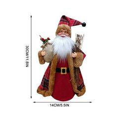 a santa clause figurine is shown with measurements